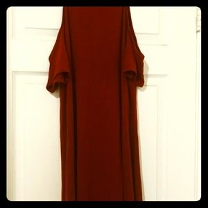 Sassy red cold shoulder dress